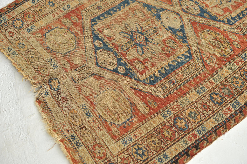 ANCIENT Antique Sumac | Worn, Distressed, and Character-Rich Antique Rug | 3.7 x 5