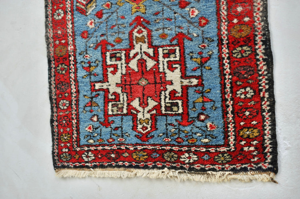 Attractive SKY BLUE Vintage Rug | Fantastic Small Tribal Vintage Rug | 2.4 x 4.2