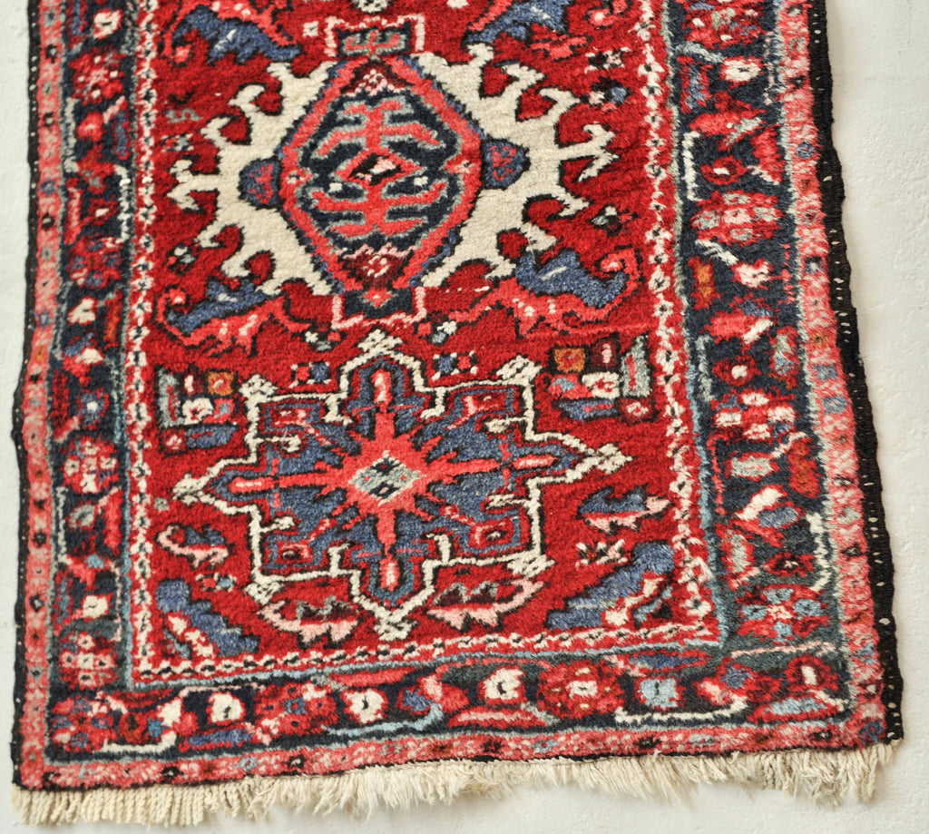 Lovely Vintage Runner | Cherry Red Vintage Tribal Rug | 2 x 5.9