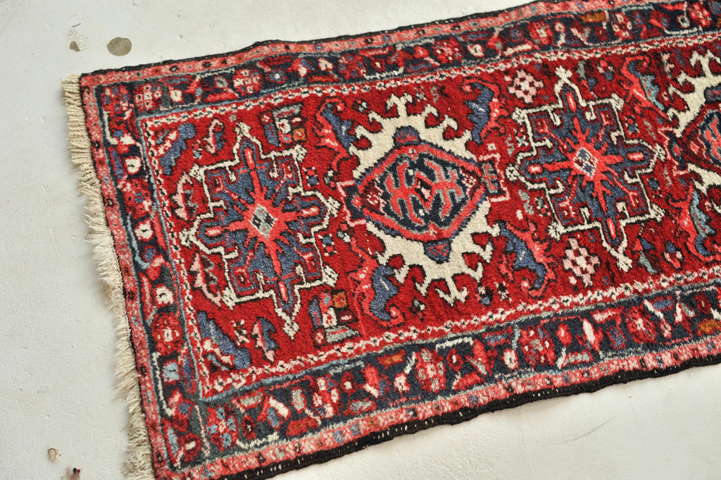Lovely Vintage Runner | Cherry Red Vintage Tribal Rug | 2 x 5.9