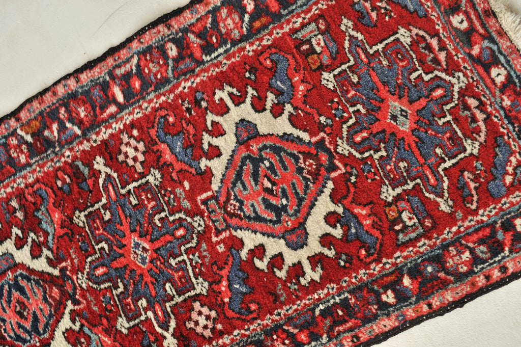Lovely Vintage Runner | Cherry Red Vintage Tribal Rug | 2 x 5.9