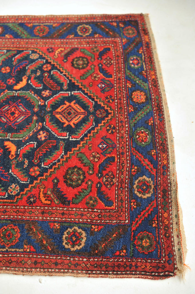 COLORFUL Charming Antique Rug | Schools of Fish Swimming Throughout this Antique Rug | 4.6 x 6.8
