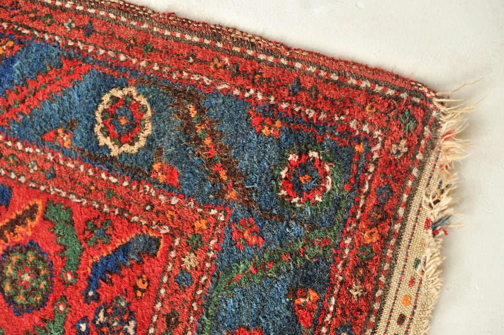 COLORFUL Charming Antique Rug | Schools of Fish Swimming Throughout this Antique Rug | 4.6 x 6.8