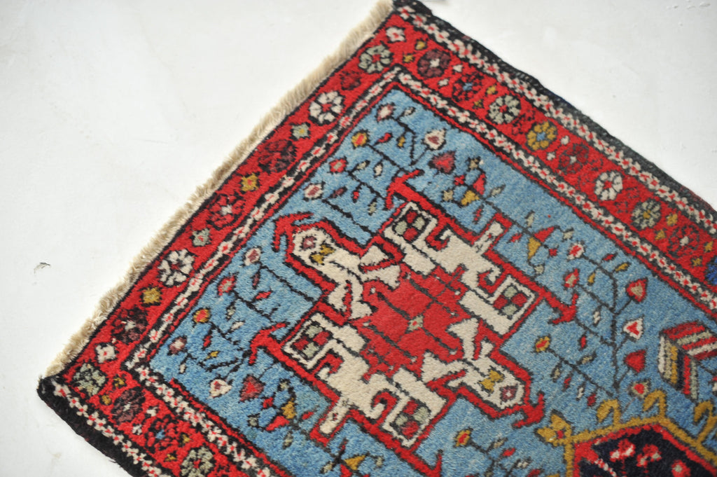 Attractive SKY BLUE Vintage Rug | Fantastic Small Tribal Vintage Rug | 2.4 x 4.2