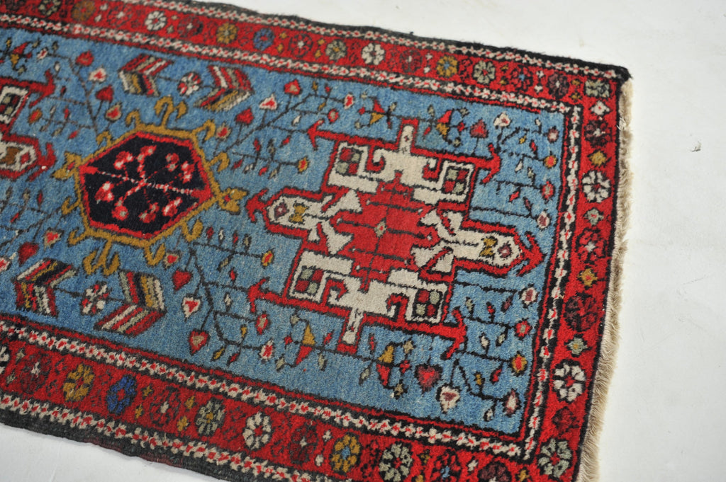 Attractive SKY BLUE Vintage Rug | Fantastic Small Tribal Vintage Rug | 2.4 x 4.2