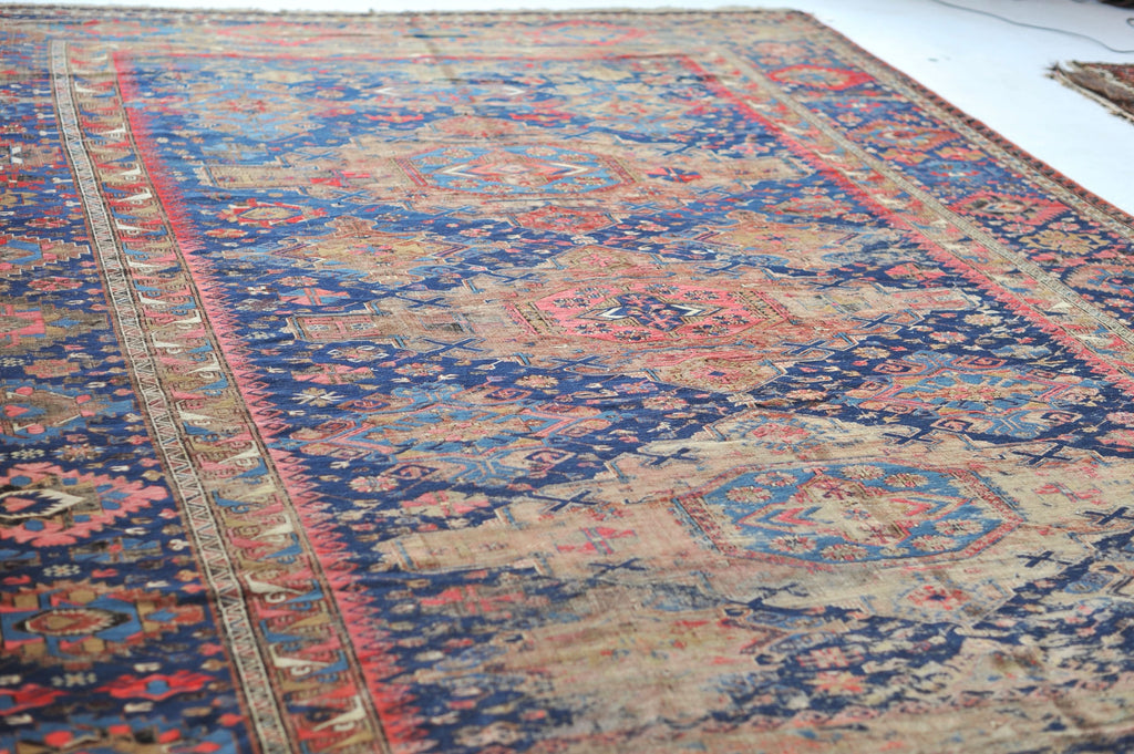 Century Old HUGE Ancient Antique Sumac | RARE Textile with Immense Age & Undeniable Presence  | ~ 10 x 13.4