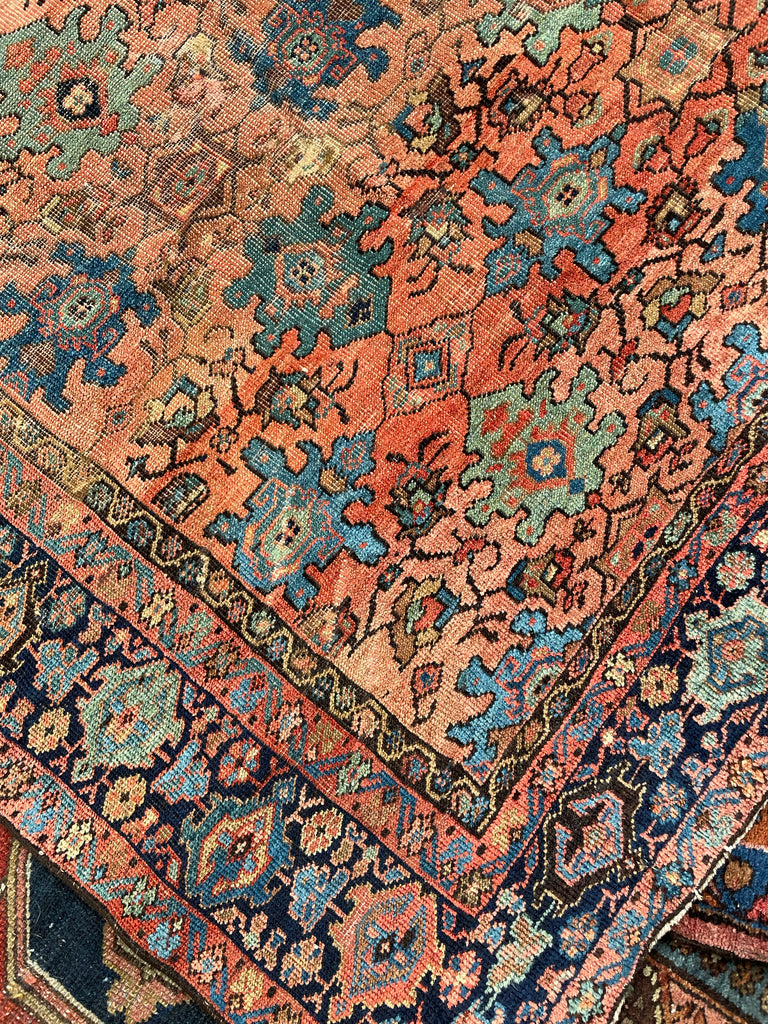 SOLD | RARE SQUARE Antique Rug | Sensational Colors and Size, C. 1900's | 6.9 x 6.9