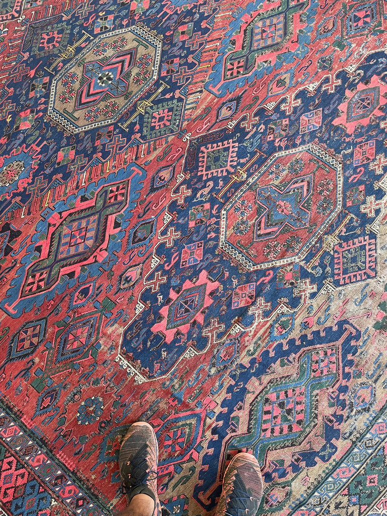 RESERVED FOR ALYSSA*** MAGNIFICENT Antique Sumac | Drop-Dead Gorgeous Textile with Patina & Character | 9 x 10.8