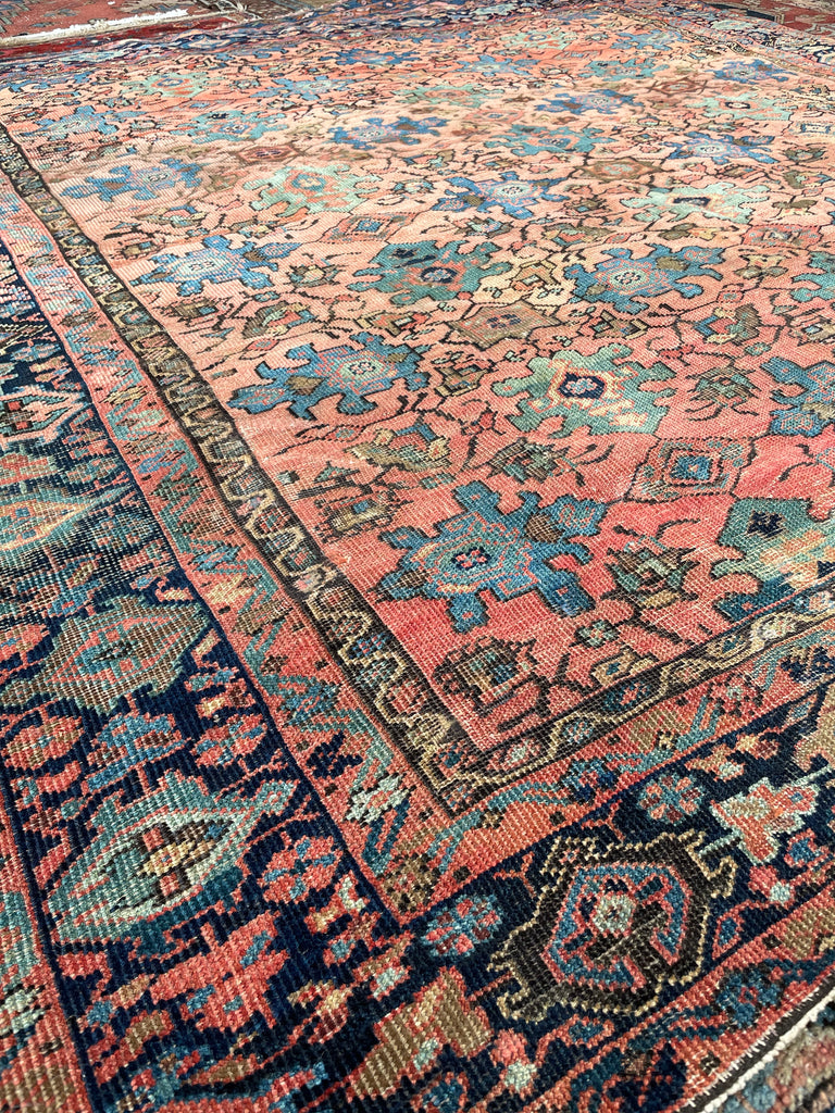 SOLD | RARE SQUARE Antique Rug | Sensational Colors and Size, C. 1900's | 6.9 x 6.9