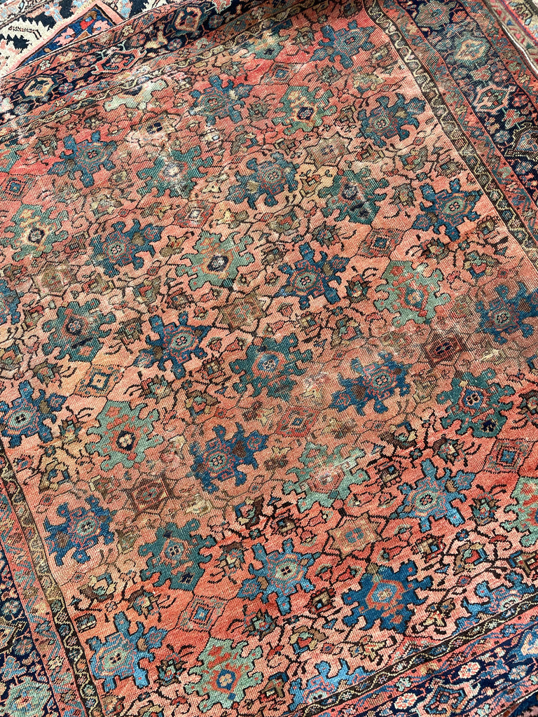 SOLD | RARE SQUARE Antique Rug | Sensational Colors and Size, C. 1900's | 6.9 x 6.9