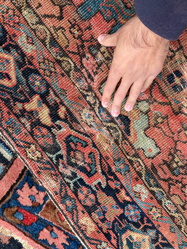 SOLD | RARE SQUARE Antique Rug | Sensational Colors and Size, C. 1900's | 6.9 x 6.9