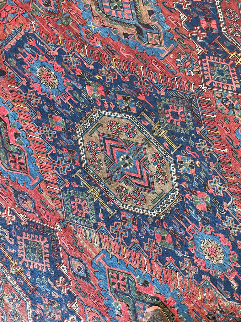 RESERVED FOR ALYSSA*** MAGNIFICENT Antique Sumac | Drop-Dead Gorgeous Textile with Patina & Character | 9 x 10.8