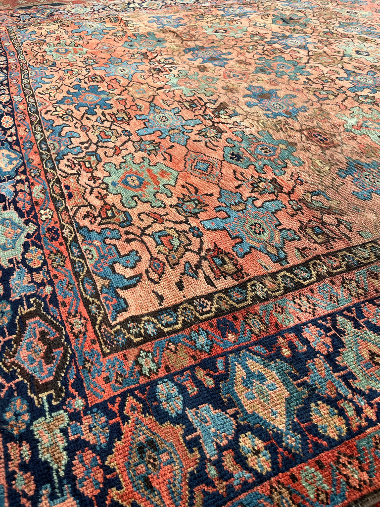 SOLD | RARE SQUARE Antique Rug | Sensational Colors and Size, C. 1900's | 6.9 x 6.9