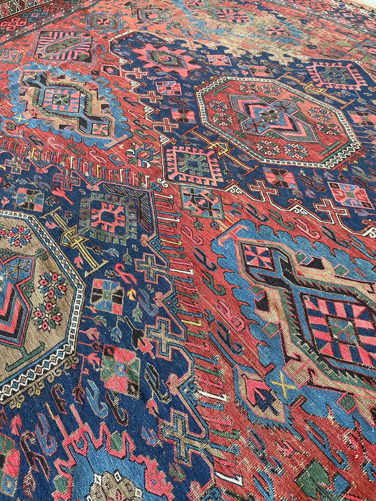RESERVED FOR ALYSSA*** MAGNIFICENT Antique Sumac | Drop-Dead Gorgeous Textile with Patina & Character | 9 x 10.8