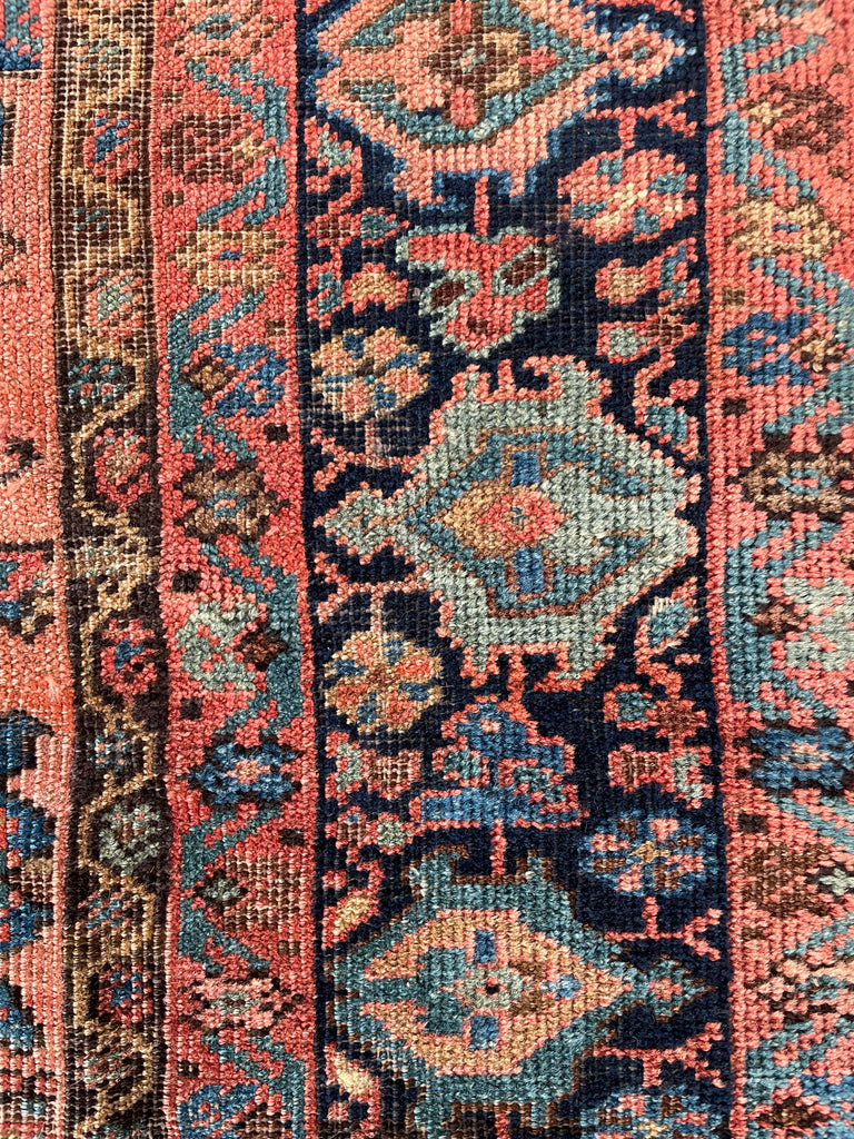 SOLD | RARE SQUARE Antique Rug | Sensational Colors and Size, C. 1900's | 6.9 x 6.9