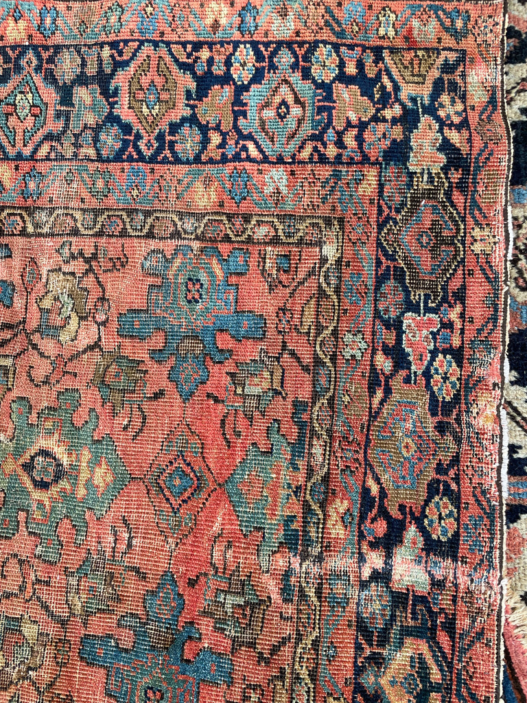 SOLD | RARE SQUARE Antique Rug | Sensational Colors and Size, C. 1900's | 6.9 x 6.9