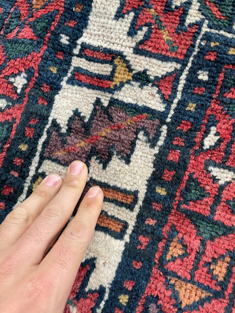 UNBELIEVABLE Antique Kazak Runner with “Stutter Design” & Incredible Colors | 3.6 x 9.8