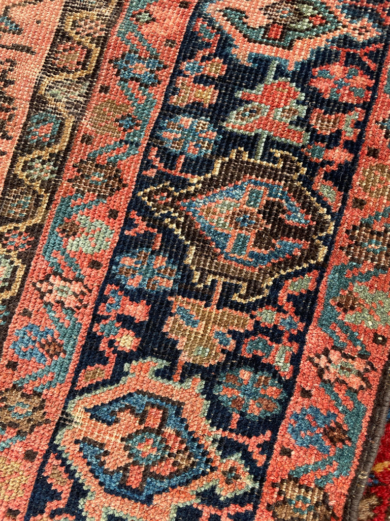 SOLD | RARE SQUARE Antique Rug | Sensational Colors and Size, C. 1900's | 6.9 x 6.9