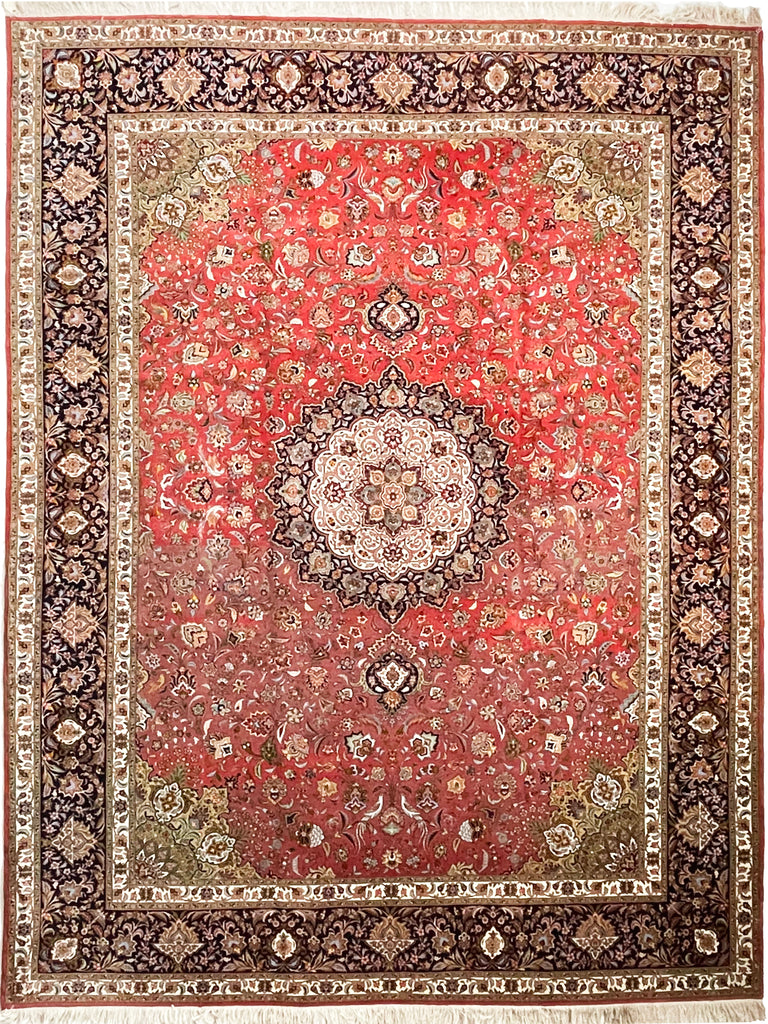 MASTERPIECE TABRIZ | Over 1M KNOTS in Nearly MINT Condition | Fine Silk Highlights with Royal Bird Motifs | 9.7 x 13.6
