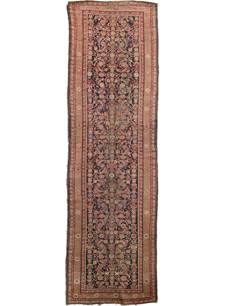 Coming Soon... STUNNING Antique Malayer Runner | Gorgeous Water Garden Pattern with Rare Flower/Tree Border | 3.8 x 12.5