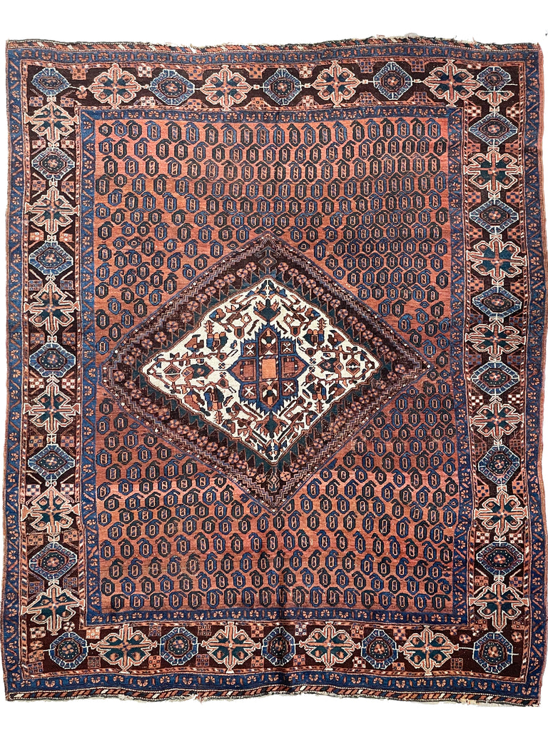 5.2 x 6.3 | Incredible Square Antique Village Tribal Rug  | Layla