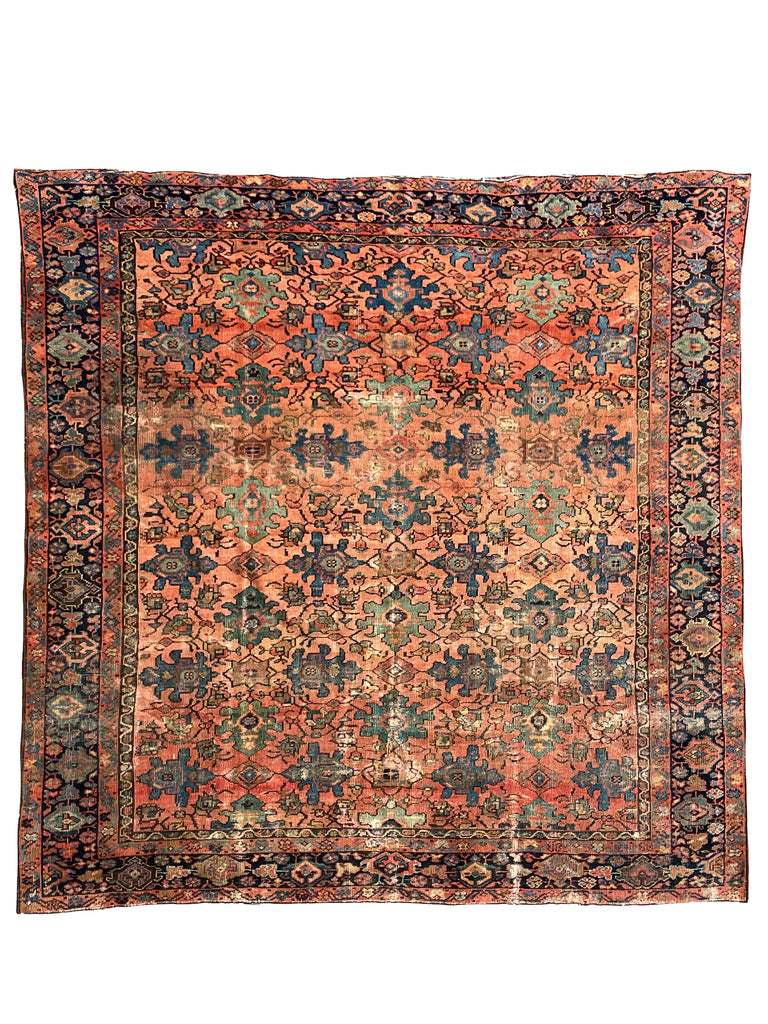 SOLD | RARE SQUARE Antique Rug | Sensational Colors and Size, C. 1900's | 6.9 x 6.9