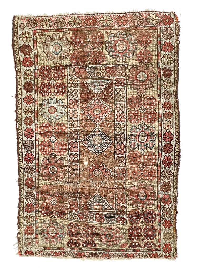 SOLD | Beautiful Muted Earthy Antique Turkish Village Rug | Pure Wool & Natural Dyes