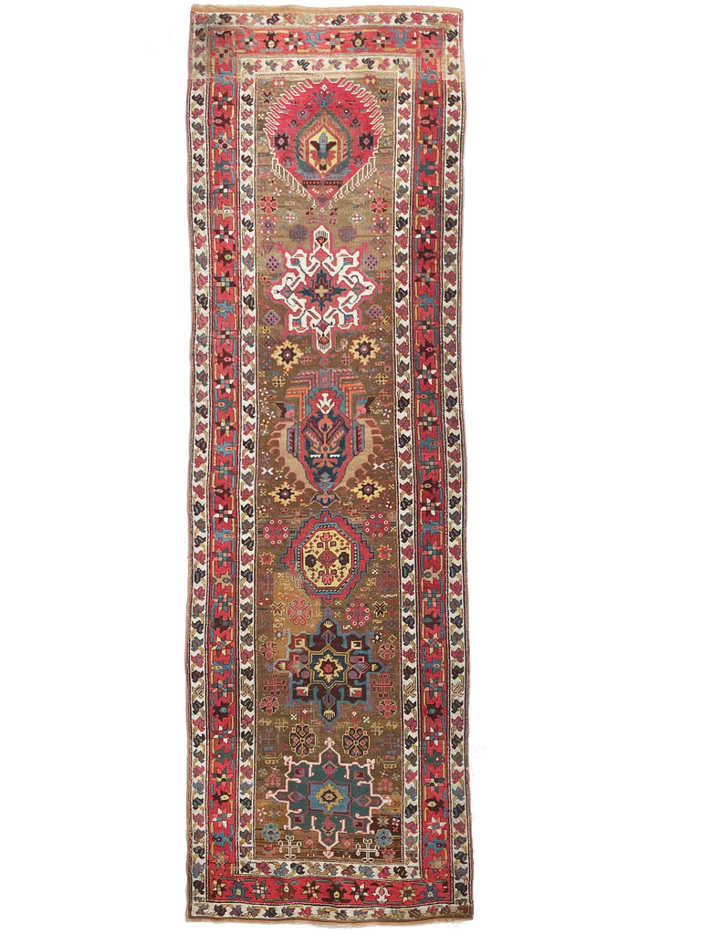 SOLD | RARE COLLECTOR'S PIECE - Antique Karaja Runner meets Karabagh Weave with Pastel & Jewel Tones | 3.2 x 10.3